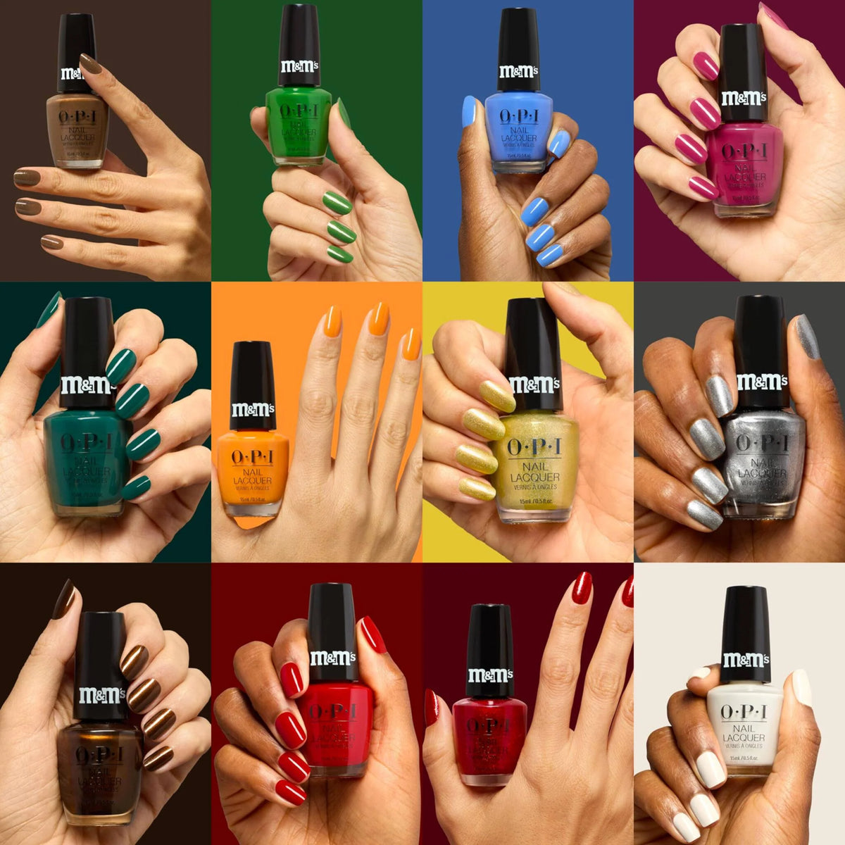OPI x M&M's Holiday - Winter 2026 Collection, 12 Colors Nail Lacquer 0.5 oz