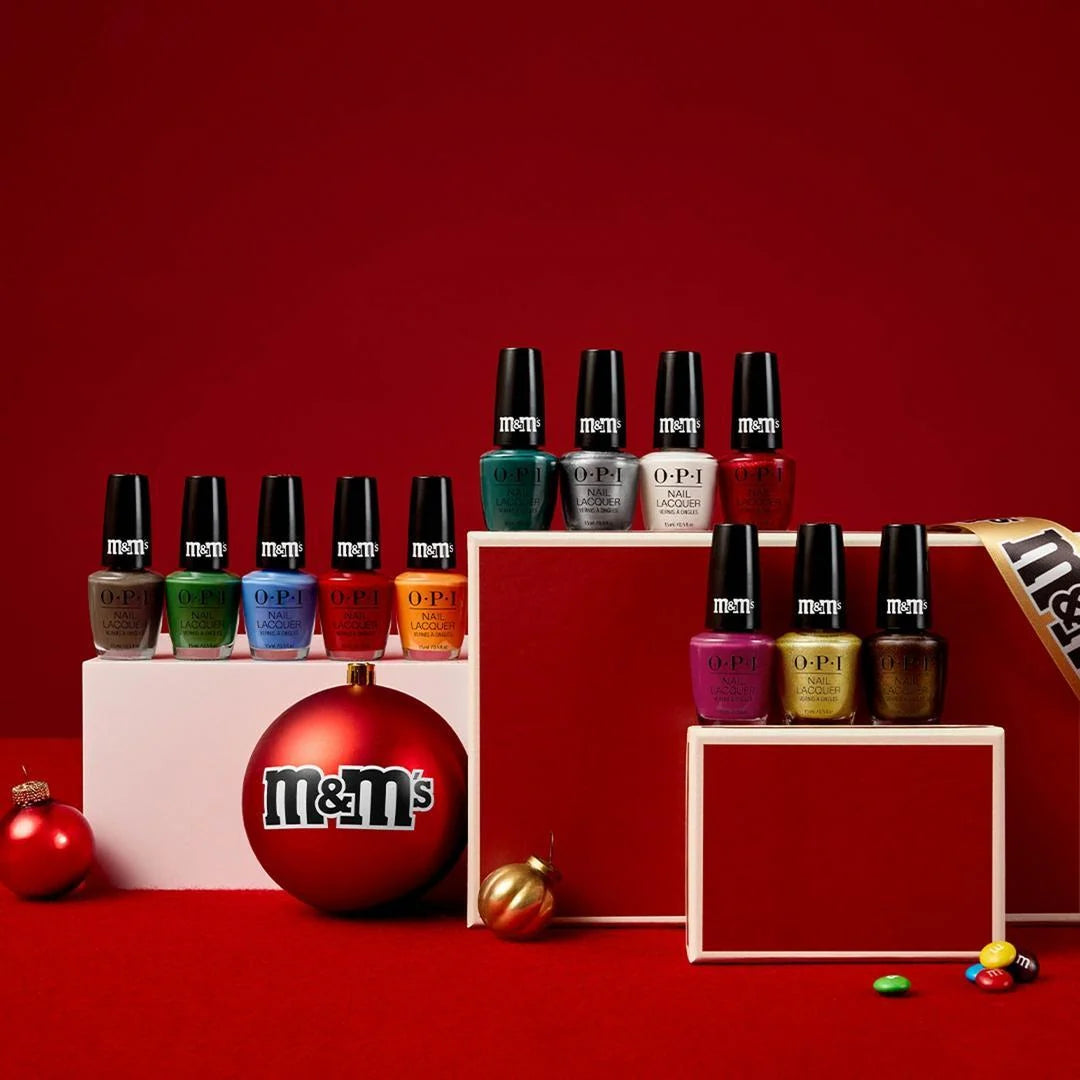 OPI x M&M's Holiday - Winter 2026 Collection, 12 Colors Nail Lacquer 0.5 oz