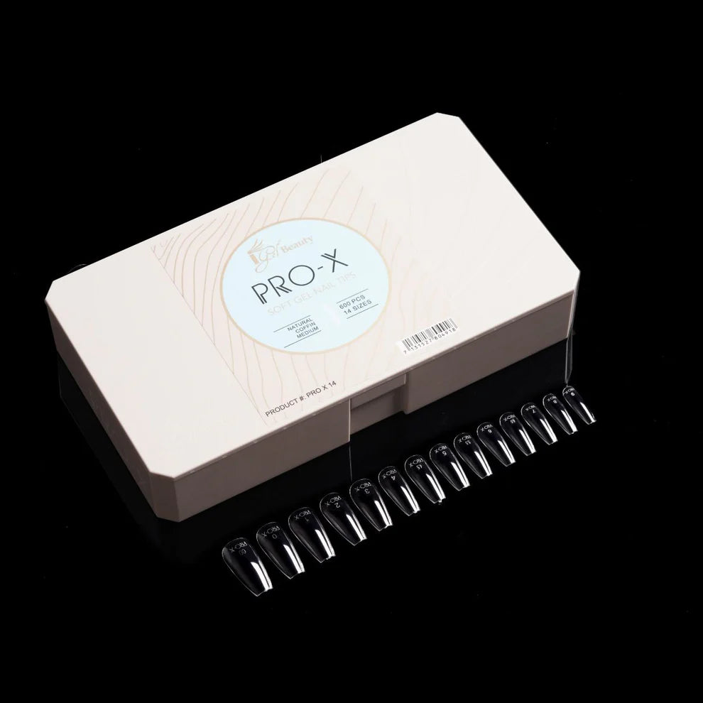 Igel PRO-X Soft Gel Nail Tips 14 - Natural Coffin Medium
