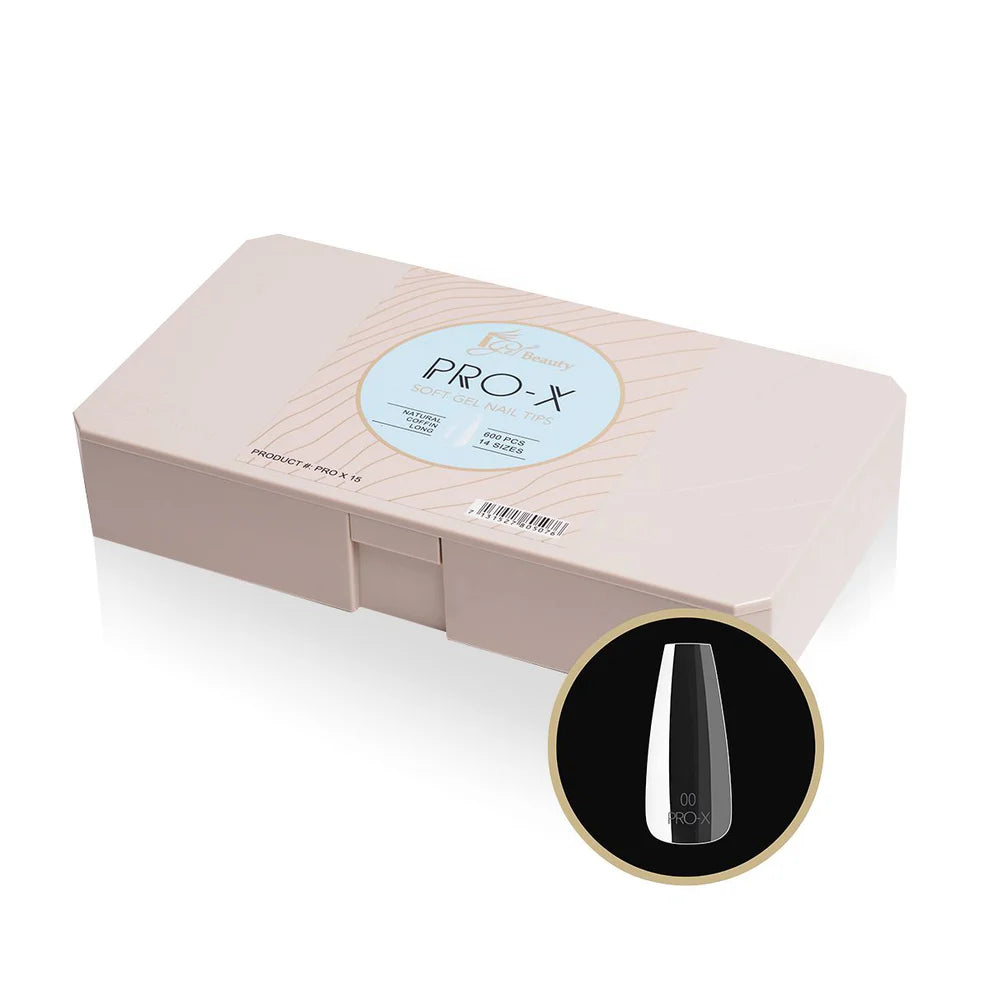 Igel PRO-X Soft Gel Nail Tips 15 - Natural Coffin Long