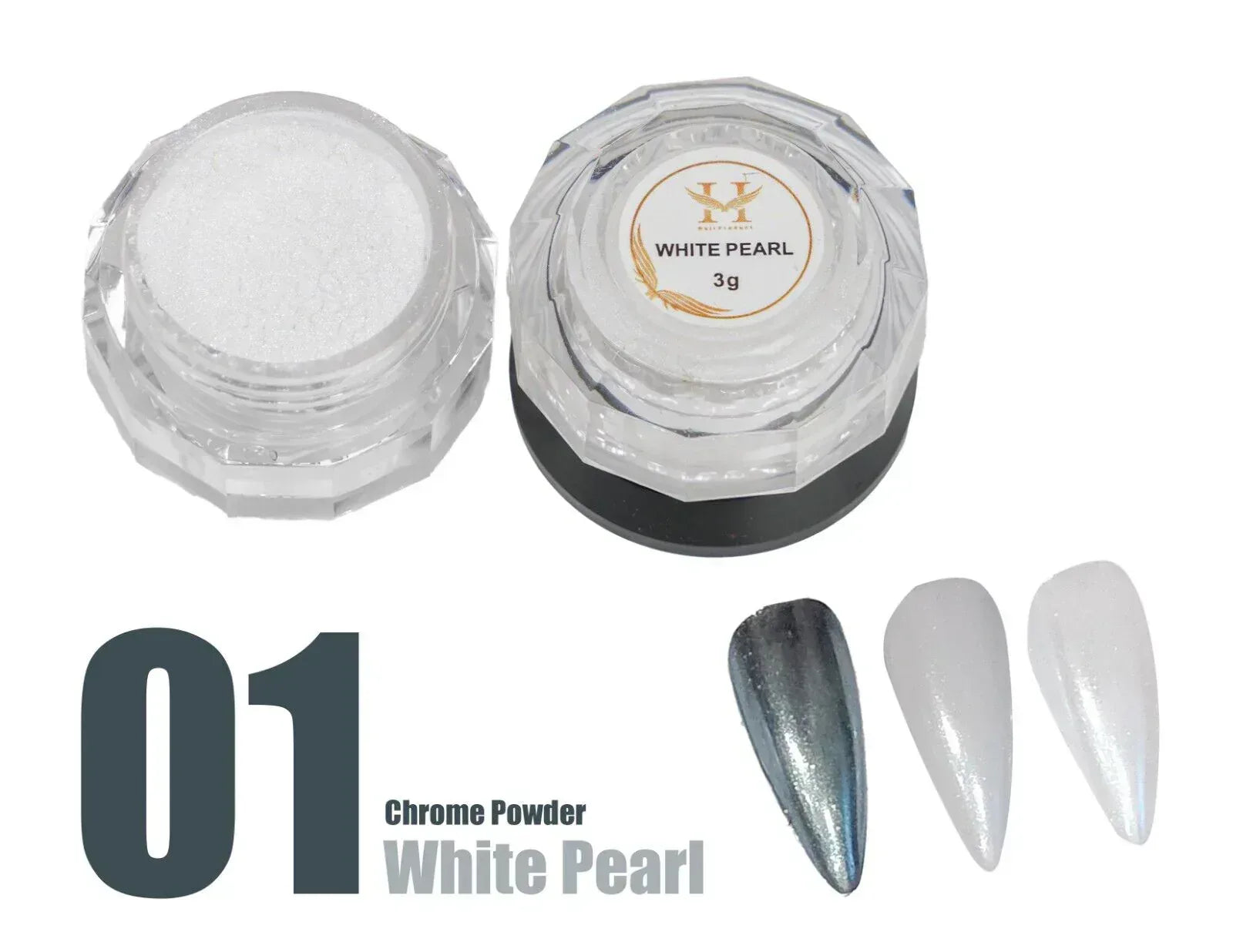 HANG Chrome Powder - #01 White Pearl Chrome 3g - TTT Nails Supply