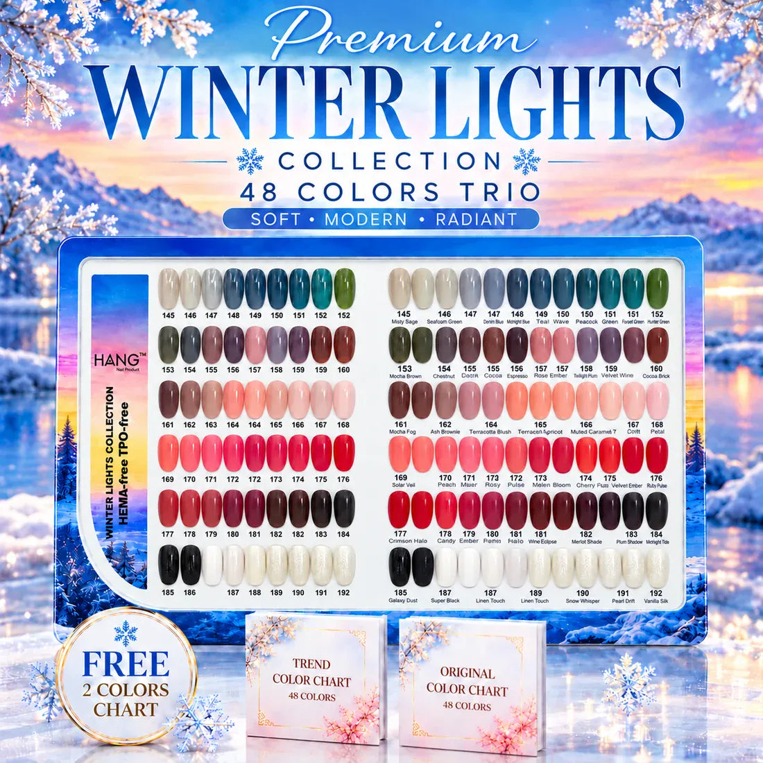 HANG Premium WINTER LIGHTS Collection - 48 TRIO Matching 4in1 Colors (#145-#192)