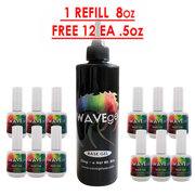 WAVE Gel Base Coat Refill 8oz & 12 Bottles 0.5oz