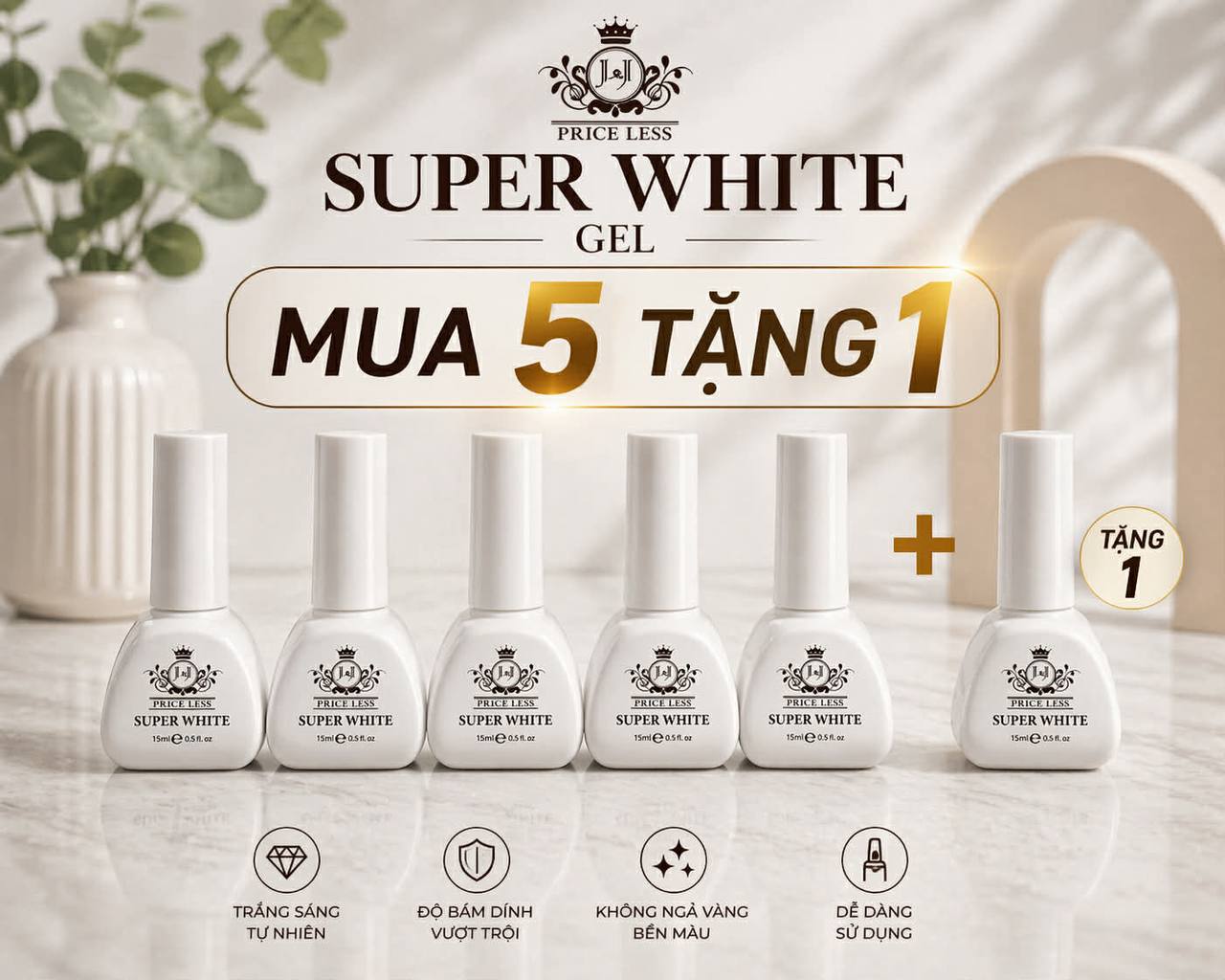 J&J PRICE LESS - Super White Gel 0.5oz