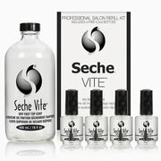Seche Vite Dry Fast Top Coat Professional Refill Kit - 16oz + 4 pcs of 0.5oz