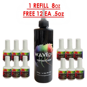 WAVE Gel Top Coat No Cleanse (No Wipe) Refill 8oz & 12 Bottles 0.5oz - TTT Nails Supply